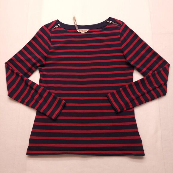 Brooks Brothers Casual Long Sleeve Crew Neck T Shirt Womens Size S Blue Red - Picture 2 of 10